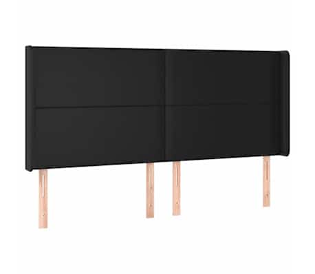 vidaXL fekete műbőr LED-es fejt&aacute;mla 203x16x118/128 cm