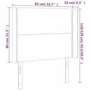 Čelo postele s LED modré 83 x 16 x 118/128 cm textil - obrázek 6