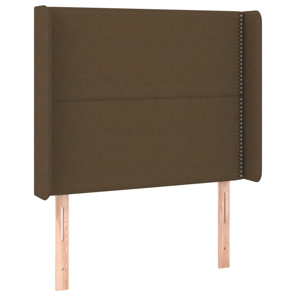 vidaXL Hoofdbord LED 93x16x118/128 cm stof donkerbruin afbeelding