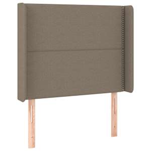 Čelo postele s LED taupe 93 x 16 x 118/128 cm textil - obrázek 3