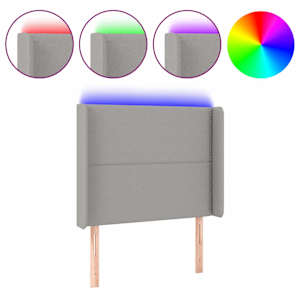 vidaXL LED-voodipeats, helehall, 103x16x118/128 cm, kangas