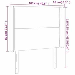 Čelo postele s LED černé 103 x 16 x 118/128 cm textil - obrázek 6