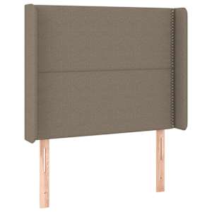 Čelo postele s LED taupe 103 x 16 x 118/128 cm textil - obrázek 3