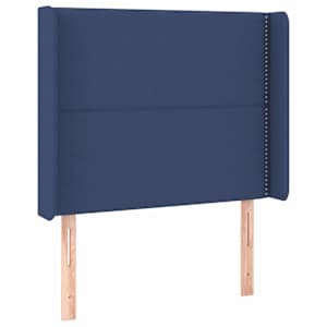 Čelo postele s LED modré 103 x 16 x 118/128 cm textil - obrázek 3