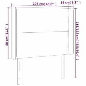 Čelo postele s LED modré 103 x 16 x 118/128 cm textil - obrázek 6