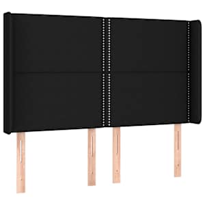 Čelo postele s LED černé 147 x 16 x 118/128 cm textil - obrázek 3