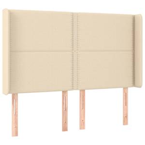 Čelo postele s LED krémové 147 x 16 x 118/128 cm textil - obrázek 3