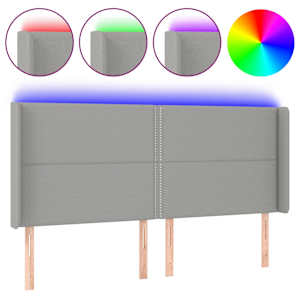 vidaXL LED-voodipeats, helehall, 183x16x118/128 cm, kangas