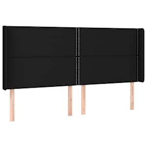 Čelo postele s LED černé 183 x 16 x 118/128 cm textil - obrázek 3