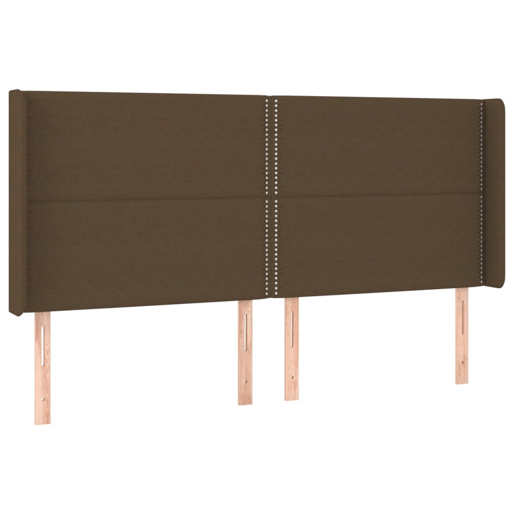 vidaXL Hoofdbord LED 183x16x118/128 cm stof donkerbruin afbeelding