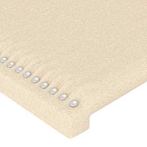 Čelo postele s LED krémové 183 x 16 x 118/128 cm textil - obrázek 5