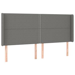 Čelo postele s LED tmavě šedé 203 x 16 x 118/128 cm textil - obrázek 3