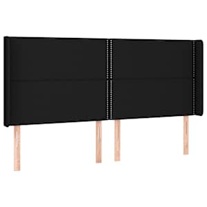 Čelo postele s LED černé 203 x 16 x 118/128 cm textil - obrázek 3