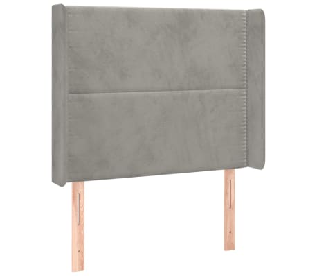 vidaXL T&ecirc;te de lit &agrave; LED Gris clair 83x16x118/128 cm Velours