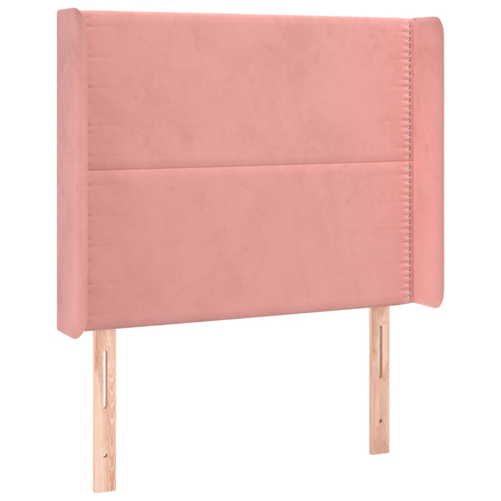 vidaXL Hoofdbord LED 83x16x118/128 cm fluweel roze afbeelding