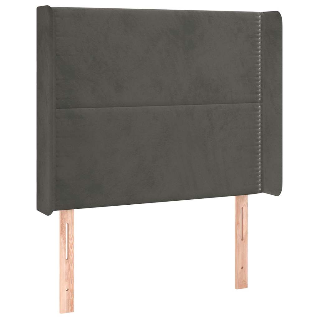 vidaXL Hoofdbord LED 93x16x118/128 cm fluweel donkergrijs grijs, foto 4