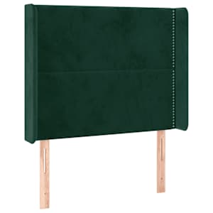 Čelo postele s LED tmavě zelené 93 x 16 x 118/128 cm samet - obrázek 3
