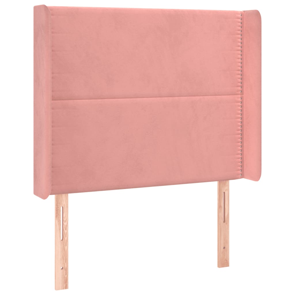 vidaXL Hoofdbord LED 93x16x118/128 cm fluweel roze afbeelding