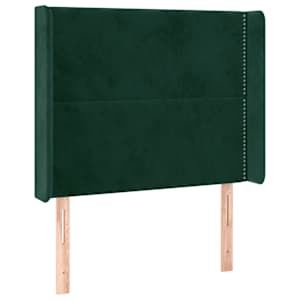 Čelo postele s LED tmavě zelené 103 x 16 x 118/128 cm samet - obrázek 3