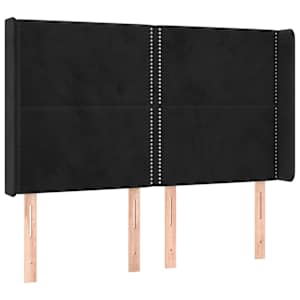 Čelo postele s LED černé 147 x 16 x 118/128 cm samet - obrázek 3
