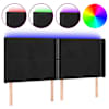 vidaXL LED-voodipeats, must, 163x16x118/128 cm, samet