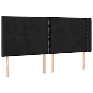 Čelo postele s LED černé 163 x 16 x 118/128 cm samet - obrázek 3