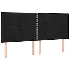 Čelo postele s LED černé 203 x 16 x 118/128 cm samet - obrázek 3