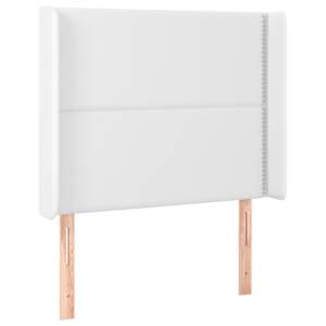 Čelo postele s LED bílé 93 x 16 x 118/128 cm umělá kůže - obrázek 3