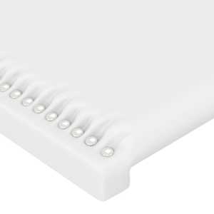 Čelo postele s LED bílé 93 x 16 x 118/128 cm umělá kůže - obrázek 5