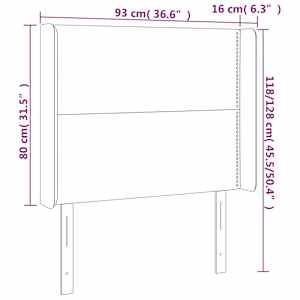 Čelo postele s LED bílé 93 x 16 x 118/128 cm umělá kůže - obrázek 6