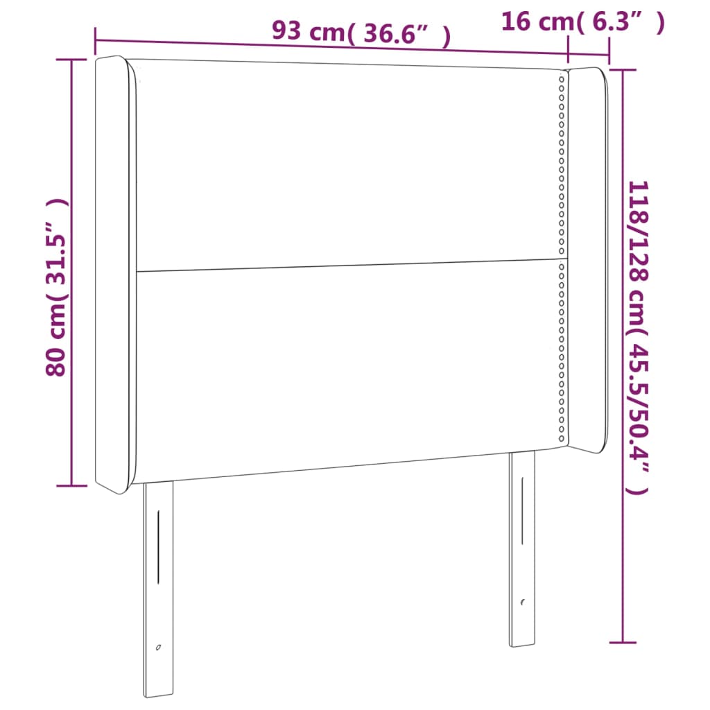 LED posteljno vzglavje kapučino 93x16x118/128 cm umetno usnje