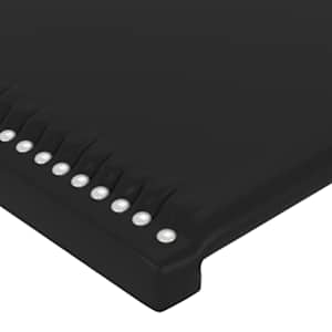 Čelo postele s LED černé 103 x 16 x 118/128 cm umělá kůže - obrázek 5