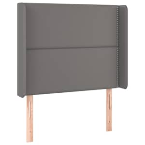 Čelo postele s LED šedé 103 x 16 x 118/128 cm umělá kůže - obrázek 3