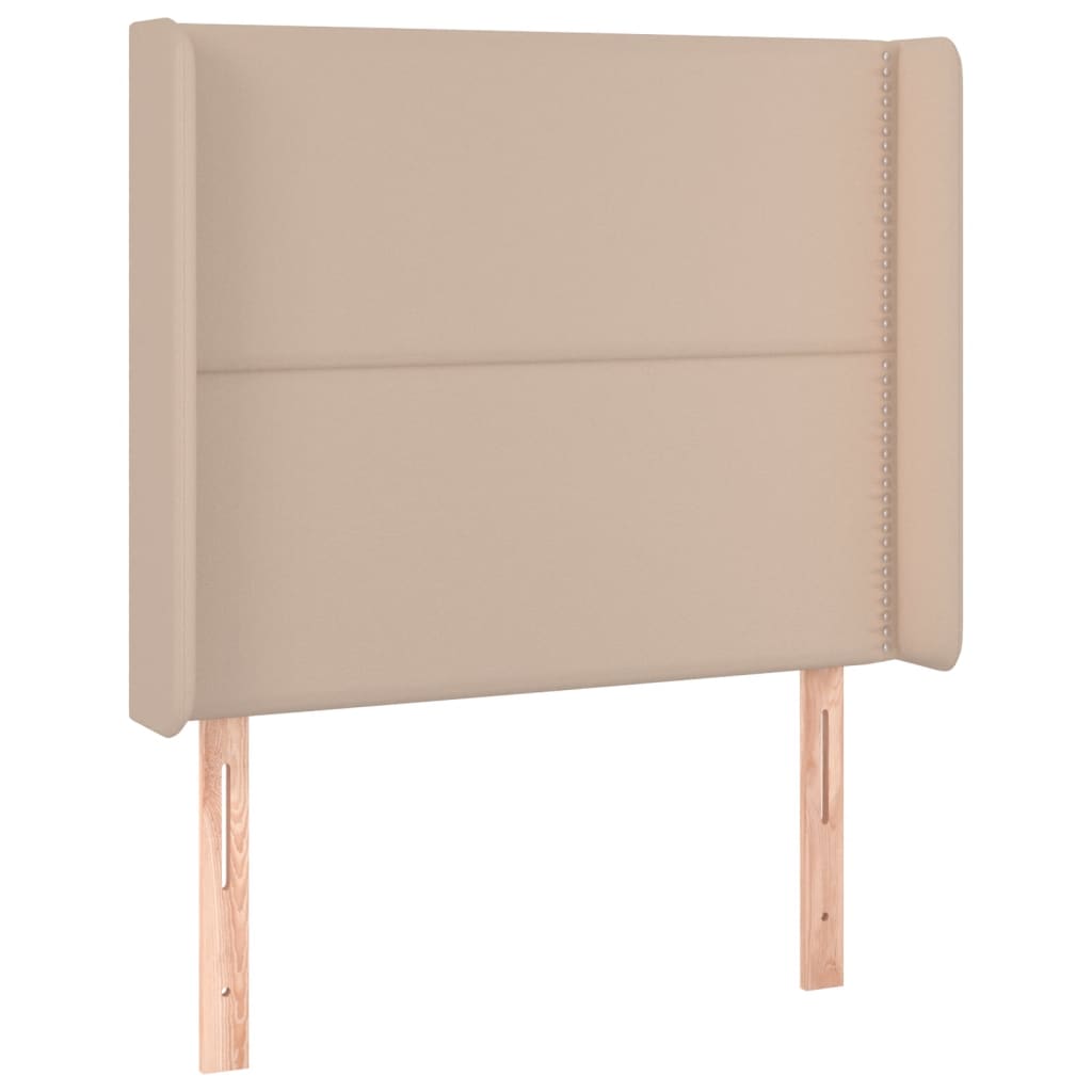 vidaXL Hoofdbord LED 103x16x118/128 cm kunstleer cappuccinokleurig afbeelding