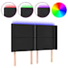 vidaXL LED-voodipeats, must, 147x16x118/128 cm, kunstnahk