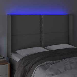 Čelo postele s LED šedé 147 x 16 x 118/128 cm umělá kůže - obrázek 4