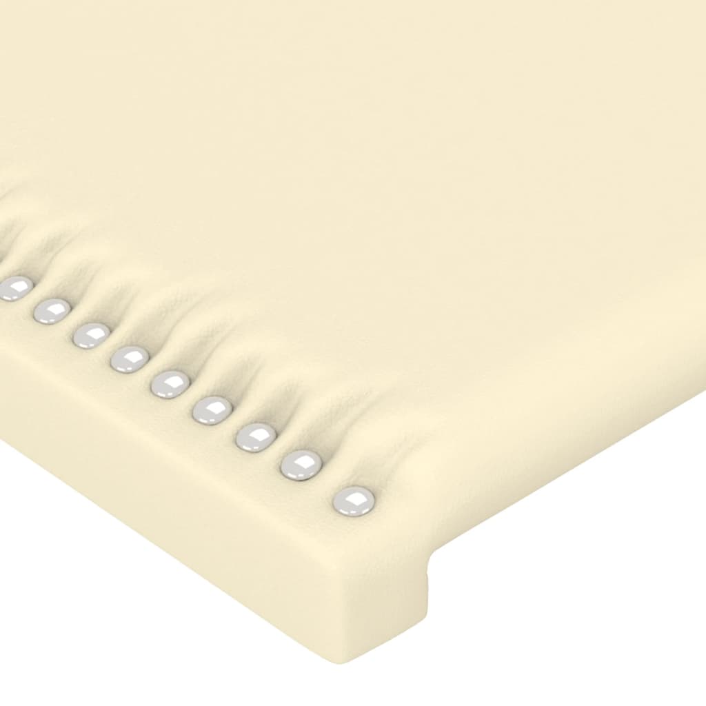 gultas galvgalis ar LED, 163x16x118/128 cm, krēmkrāsas | Stepinfit.lv
