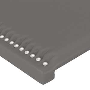 Čelo postele s LED šedé 183 x 16 x 118/128 cm umělá kůže - obrázek 5