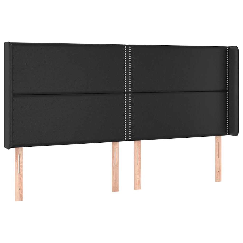 vidaXL Hoofdbord LED 203x16x118/128 cm kunstleer zwart, foto 4