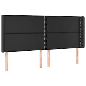Čelo postele s LED černé 203 x 16 x 118/128 cm umělá kůže - obrázek 3