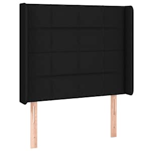 Čelo postele s LED černé 83 x 16 x 118/128 cm textil - obrázek 3