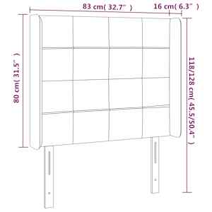 Čelo postele s LED taupe 83 x 16 x 118/128 cm textil - obrázek 6