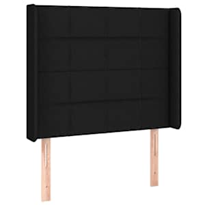 Čelo postele s LED černé 103 x 16 x 118/128 cm textil - obrázek 3