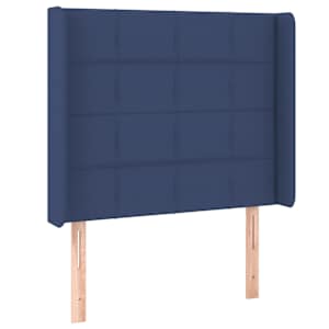 Čelo postele s LED modré 103 x 16 x 118/128 cm textil - obrázek 3