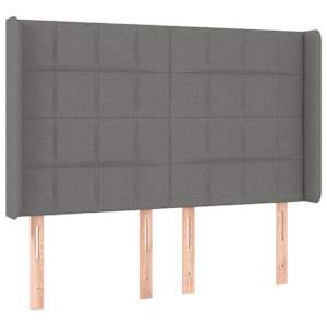 Čelo postele s LED tmavě šedé 147 x 16 x 118/128 cm textil - obrázek 3