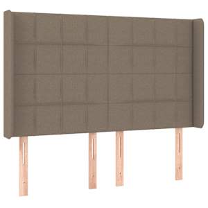 Čelo postele s LED taupe 147 x 16 x 118/128 cm textil - obrázek 3