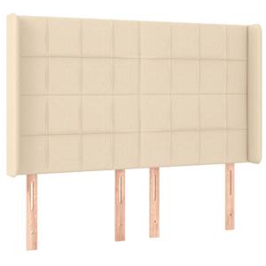 Čelo postele s LED krémové 147 x 16 x 118/128 cm textil - obrázek 3