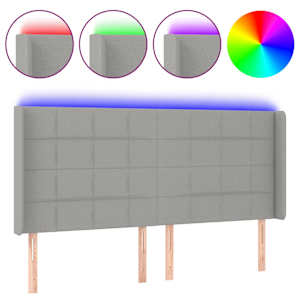 vidaXL LED-voodipeats, helehall, 163x16x118/128 cm, kangas