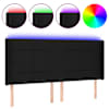 vidaXL LED-voodipeats, must, 163x16x118/128 cm, kangas