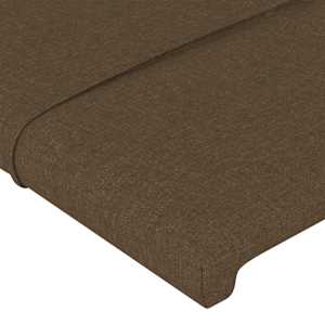 Čelo postele s LED tmavě hnědé 163 x 16 x 118/128 cm textil - obrázek 5
